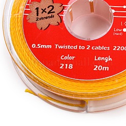 2本撚りの丸いワックスコットン糸コード  日本から輸入  ゴールド  0.5mm  約21.87ヤード（20m）/ロール&nbsp;YC-T004-01A-01