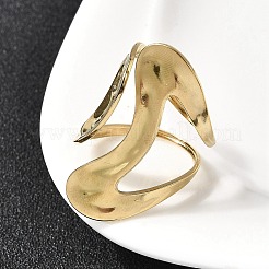 女性用304ステンレススチールカフリング  イオンプレーティング（ip）  ゴールドカラー  34mm  内径：19mm&nbsp;RJEW-A077-01G