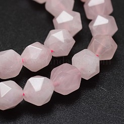 天然マダガスカル ローズクォーツビーズ連売り  多面カット  スター  6x6mm  穴：0.8mm  約68個/連  15.3インチ&nbsp;G-K285-35A