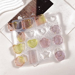 食品グレードの DIY ペンダント シリコン型  レジン型  正方形  ホワイト  189x194x8mm&nbsp;PW-WGDA51B-01