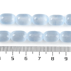 天然セレナイトビーズ連売り  染め  ドラム  ライトスカイブルー  12x8mm  穴：1.2mm  約32個/連  15.43''（39.2センチメートル）&nbsp;G-F750-12