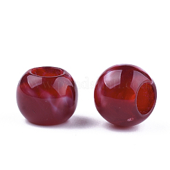 アクリルビーズ  天然石風  ロンデル  暗赤色  11.5x9.5mm  穴：5.5mm  約760個/500g&nbsp;OACR-Q173-01E