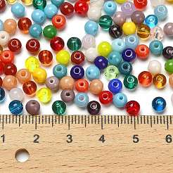 不透明色のガラスシードビーズ  ラウンド  ミックスカラー  4.5x3.5mm  穴：1mm  約4500個/ポンド&nbsp;SEED-C001-02B-05