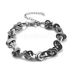 304ステンレススチール製オーバルリンクチェーンブレスレット（男性用・女性用）  ステンレス鋼色  7-1/2インチ（19cm）&nbsp;BJEW-D042-40P