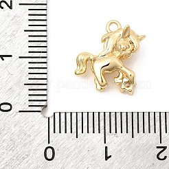 真鍮製マイクロパヴェキュービックジルコニアペンダント  ユニコーンチャーム  ゴールドカラー  13.5x12x6.5mm  穴：1.4mm&nbsp;KK-L263-01B-G