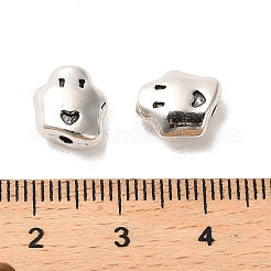ハロウィーンチベットスタイルの合金ビーズ  カドミウムフリー＆鉛フリー  ゴースト  アンティークシルバー  10x9x4.5mm  穴：1.2mm  約769個/1000g&nbsp;FIND-C043-063AS