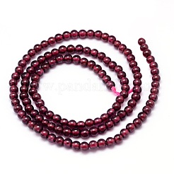 モザンビーク輸入天然グレードaガーネットラウンドビーズ連売り  3mm  穴：1mm  約121個/連  15インチ&nbsp;G-E300-A-3mm