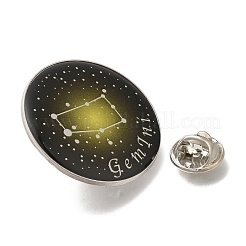 12星座クリエイティブ合金バッジ星座ブローチ  プラチナ  双子座  31mm&nbsp;LS-JEWB-S033-01P-C