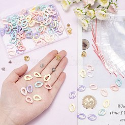 携帯電話ストラップのDIYキット  アクリルリンキングリングを含む  真鍮製ねじナット  プラスチックバッグ  ミックスカラー  リンクリング：16x11.5x3mm  160個/箱&nbsp;DIY-PH0006-43