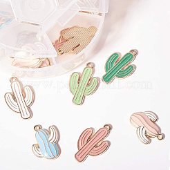 合金ペンダント  エナメル  サボテン  ミックスカラー  80x20mm  36個/箱&nbsp;ENAM-PH0001-19