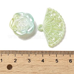 不透明なアクリルビーズ  混合図形  ミディアムアクアマリン  11~23x12.5~30x2.5~10.5mm  穴：1~2mm&nbsp;OACR-H039-03E