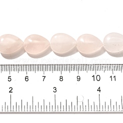 天然石ローズクォーツビーズ連売り  ティアドロップ  16x12x5~6mm  穴：1mm  約25個/連  15.16''~15.75''（38.5~40センチメートル）&nbsp;G-P561-B01-01