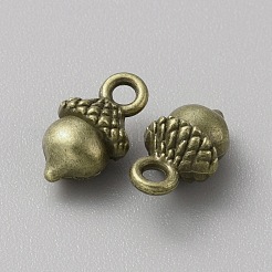 合金のチベット風チャーム  ドングリ  アンティークブロンズ  13x7.5x6mm  穴：1.8mm&nbsp;FIND-WH0139-275AB