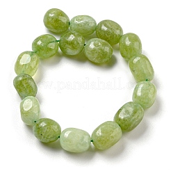 天然石マレーシアジェイドビーズ連売り  オーバル  染め  黄緑  11~13x9~10x8.5~10mm  穴：1mm  約16個/連  7.28~7.48インチ（18.5~19cm）&nbsp;G-P528-N01-01