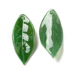 アクリルパーツ  葉  グリーン  17~18x7~8x1~2mm  穴：0.9~1mm&nbsp;SACR-C002-01