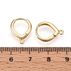真鍮製フープピアスの発見  鉛フリー＆ニッケルフリー＆カドミウムフリー  ハート  18KGP本金メッキ  15.5x12x2.5mm  穴：1.2mm  ピン：0.8mm&nbsp;KK-N261-63G
