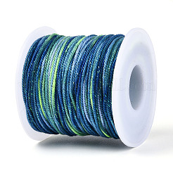 50mのポリエステル編みコード  ペット用プラスチックとメタリック糸を使用  ラウンド  プルシアンブルー  1.2mm  約54.68ヤード（50m）/ロール&nbsp;OCOR-T017-01C