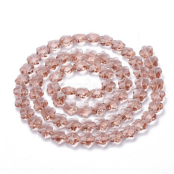透明ガラスビーズ  多面カット  スモモの花  ダークサーモン  10x10x7mm  穴：1mm&nbsp;GLAA-Q066-10mm-C15