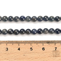 天然サファイアビーズ連売り  ラウンド  グレードAB  5~6mm  穴：0.8mm  約78~83個/連  15.83~16.14インチ（40.2~41cm）&nbsp;G-L631-A02-5-6mm-AB