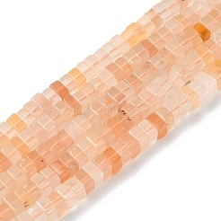 天然石ピンクアベンチュリンビーズ連売り  正方形  4x4x2.5~3mm  穴：1mm  約156~164個/連  15.08''（38.3cm）〜15.35''（39cm）&nbsp;G-I394-A12