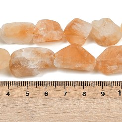 フロスト加工された生の粗い加熱済み天然シトリンビーズ連売り  ナゲット  13.5~26.5x9~22.5x7~14.5mm  穴：0.8mm  約19~22個/連  15.43~16.14''（39.2~41センチメートル）&nbsp;G-G282-A01-01
