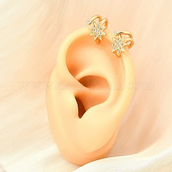 真鍮マイクロペーブクリアキュービックジルコニアカフイヤリング  スター  18KGP本金メッキ  14.5x13x11mm&nbsp;EJEW-F370-21G