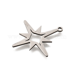 ステンレスペンダント201個  レーザー切断  星のチャーム  ステンレス鋼色  30.5x29x1mm  穴：1.8mm&nbsp;STAS-S176-25P