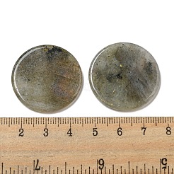 天然石ラブラドライトペンダント  フラットラウンドのチャーム  29.5~30x3mm  穴：1.6mm&nbsp;G-B071-01B
