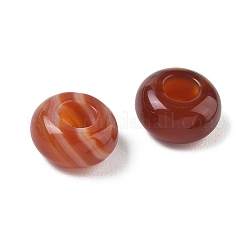 天然カーネリアンヨーロピアンビーズ  大穴ビーズ  ロンデル  14x7~8mm  穴：6mm&nbsp;G-G740-14x8mm-15