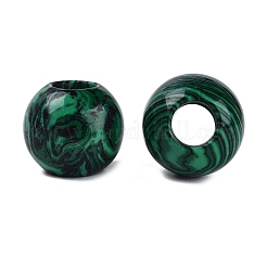 合成マラカイトビーズ  滑らかなロンデル  大穴ビーズ  20~20.5x17~18mm  穴：7.5~8.5mm&nbsp;G-Q608-05J
