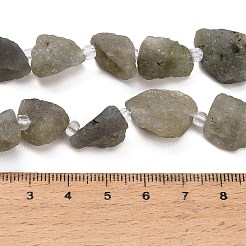 天然石ラブラドライトビーズ連売り  生のラフ  ナゲット  シードビーズで  13~23x12~16x6~13mm  穴：1mm  約11~13個/連  7.44''（18.9cm）〜7.99''（20.3cm）&nbsp;GG-CBA0B77-A20-03