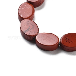 天然石レッドジャスパービーズ連売り  オーバル  14x10x5mm  穴：0.5mm  約28個/連  15.55''（39.5センチメートル）&nbsp;G-P559-B18-01
