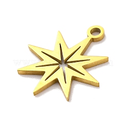 クリスマス 201 ステンレス ペンダント  レーザー切断  スノーフレークチャーム  ゴールドカラー  16x13.5x1mm  穴：1.5mm&nbsp;STAS-Q015-11G