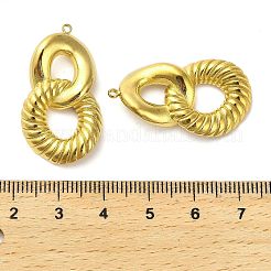 304ステンレスペンダント  8のチャーム  ゴールドカラー  32x18x5mm  穴：1.6mm&nbsp;STAS-D195-03G-05