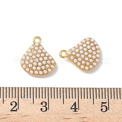 304ステンレススチールチャーム  アブソリュートプラスチック模造パール  イオンプレーティング（ip）  18KGP本金メッキ  シェル形状  14x12x4mm  穴：1.5mm&nbsp;STAS-H483-26C-G