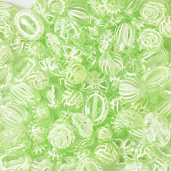 透明アクリルビーズ100g  混合図形  薄緑  10~18x11~28.5x4.5~12mm  穴：1.6~2.5mm  100 G /セッティング&nbsp;OACR-TA0003-22D