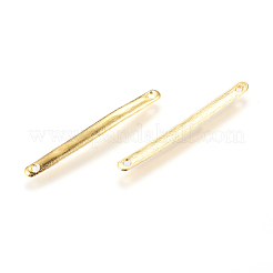チベットスタイルの合金バーリンクコネクター  ジュエリーデザインのための  カドミウムフリー＆鉛フリー  ストリップ  ゴールドカラー  3x33x1mm  穴：1mm&nbsp;TIBE-A14039-G-LF