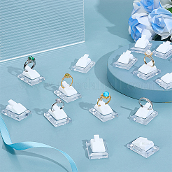 プラスチックシングルリングディスプレイスタンド  ホワイト  3.3x2.5x1.4cm&nbsp;RDIS-WH0030-03A