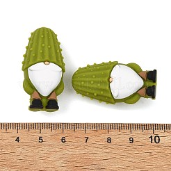 野菜をテーマにしたシリコンビーズ  焦点ビーズ  ノームキュウリ  オリーブ  37x19x16mm  穴：2.5mm&nbsp;SL-D002-01D