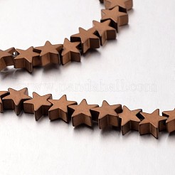 電気メッキ非磁性合成ヘマタイトビーズ連売り  艶消し  スター  ミックスカラー  8x8x3mm  穴：1mm  約68個/連  15.7インチ&nbsp;G-F300-24C-F