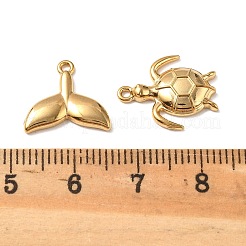 304ステンレススチールペンダント10個  海上生活  ゴールドカラー  10.5~20x8.5~13.5x2.5~3mm  穴：1.2mm&nbsp;STAS-D373-05G