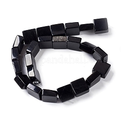 天然石オブシディアンビーズ連売り  フラットスライススクエアビーズ  16x16x8mm  穴：1.2mm  約24個/連  14.96インチ（38cm）&nbsp;G-I194-41