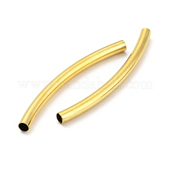 304ステンレスチューブビーズ  カーブチューブ  ゴールドカラー  40x3mm  穴：2.5mm&nbsp;STAS-B047-27P-G