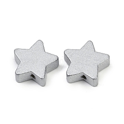 スプレープリントウッドビーズ  スター  ライトグレー  18.5x19x6mm  穴：2.5mm&nbsp;WOOD-F017-01B