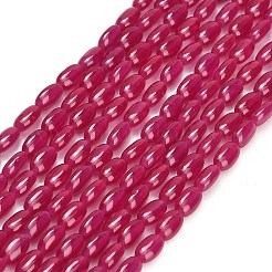 研究室で作られた赤いコランダムビーズ連売り  オーバル  5x3x2mm  穴：0.5mm  約74個/連  14.69''（37.3センチメートル）&nbsp;GG-CBAC488-02A