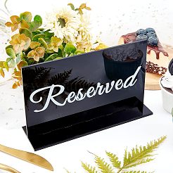 アクリルホテルレストランテーブル予約カード  ブラック  104x174x49.5mm&nbsp;DJEW-WH0050-09