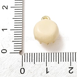 真鍮製エナメルペンダント  パンチャーム  ゴールドカラー  ベージュ  13x10.5x8.5mm  穴：1.5mm&nbsp;KK-CBA260B-14E-G