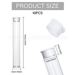 PVCプラスチックとゴムの透明収納チューブ  キャップ付きプラスチックチューブ 硬質ボトル容器  透明  11.3x1.7cm&nbsp;FIND-WH0176-05A