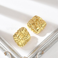 女性用スクエア 304 ステンレス スタッド イヤリング  ゴールドカラー  20x20mm&nbsp;EJEW-A125-63G
