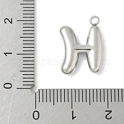 304ステンレススチール製イニシャルペンダント  ステンレス鋼色  文字h  16~18x6~18x3mm  穴：1.8mm&nbsp;STAS-S186-12H-P